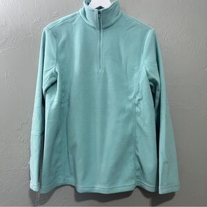 Lands' End Aqua Fleece Pullover Shirt Jacket size medium nwt women’s